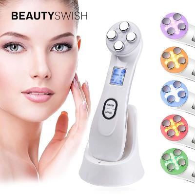 China Blood Vessels Removal Face Lifting Beauty Equip 5 Color Lights RF Peel Tighten Radio Frequency Face Massager for sale