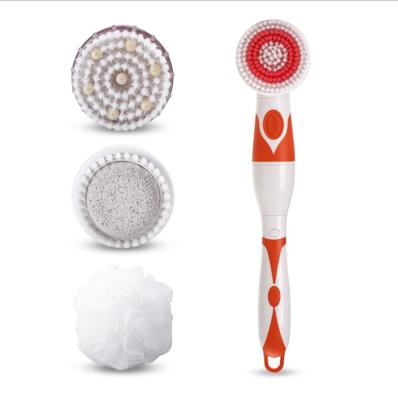 China Long Handle New Soft Back Brush Bpa Scrubber Shower Massage Silicone Bath Free Body Scrub Brush With Long Handle for sale