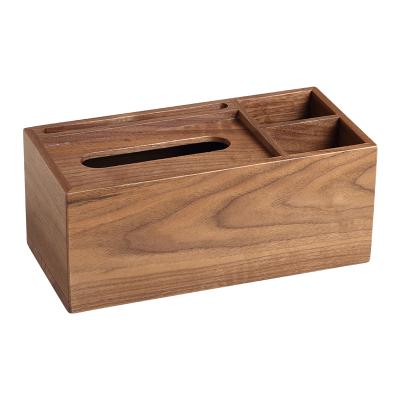 China Classic Handmade Luxury Wooden Wooden Home Tissue Box Wholesale Walnut Tissue Box Paper Storage Boxes Decorative Napkin Holder for sale