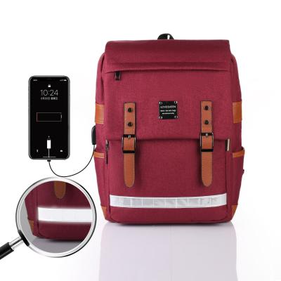 China With USB Oxford School Bag Laptop Backpack High Quality Waterproof Reflective Bag For Student Youth Mochila for sale