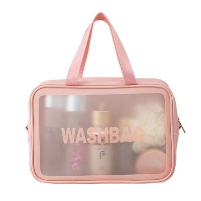 China Fashionable Cosmetic Bag Waterproof Clear PVC Travel Makeup Bag Eco Washable Toiletry Bags For Women carteras for sale