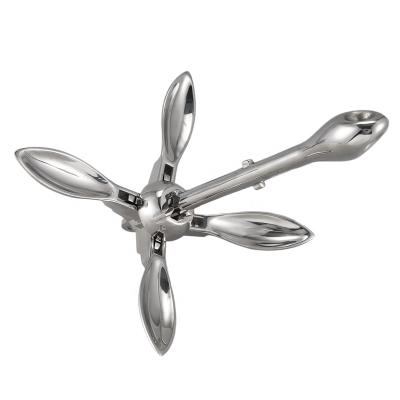 China Hot Sale 316 Stainless Steel Best Quality Mirror Polish 316 Grappling Hook Anchor For Boat for sale