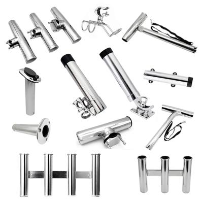 China 316 Stainless Steel Factory Outlet Rod Holder 316 Stainless Steel Mirror Polished Clamp 3 On Angle Rod Rack Side for sale