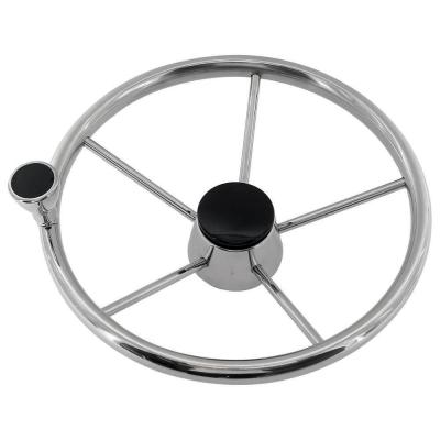 China 316 Stainless Steel Marine 5 Spoke 316 Stainless Steel Marine Steering Wheel Boat Steering Wheel for sale