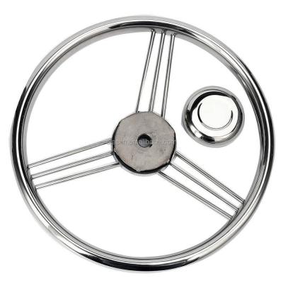 China Top Quality 316 Stainless Steel 316 Stainless Steel 9 Spoke Boat Steering Wheel With Knob for sale