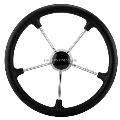 China 316 stainless steel hot selling 5 spoke 316 stainless steel sports steering wheels for yacht for sale