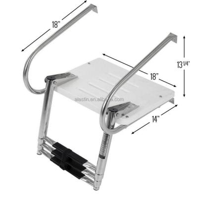 China 316 Stainless Steel Marine Swimming Pool Stainless Steel Welded Step Ladder For Boat for sale