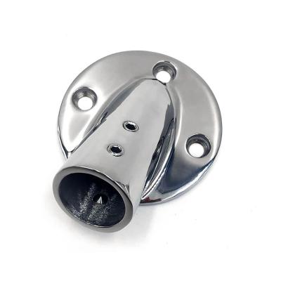 China 316 Stainless Steel AISI316 Stainless Steel Handrail 30 Degree Marine Hardware Boat Part Rail Round Bracket Pipe Bottom for sale