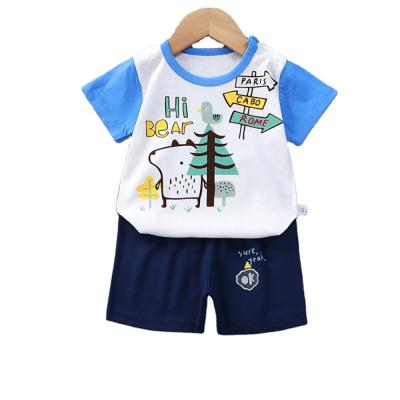 China Summer baby boy and girl T-shirt baby short-sleeved shorts high quality two-piece cotton for sale