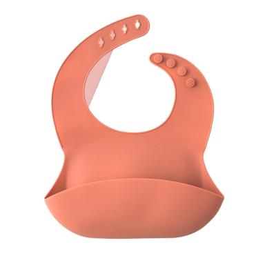 China Wholesale Custom Waterproof Bib Washable Baby Bib Pure Color Adjustable And Easy To Clean Baby Silicone Bib for sale