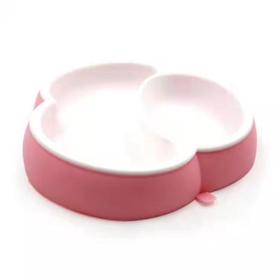 China Modern Bpa Free Baby Silicone Divided Bowl Safe Non-Toxic Children Plate With Suction for sale