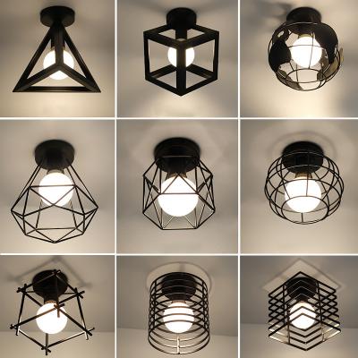 China Vintage Ceiling Lights Small Iron Chandelier Iron Aisle Ceiling Lights Kitchen Balcony Nordic Minimalist Entrance Foyer Lamp for sale