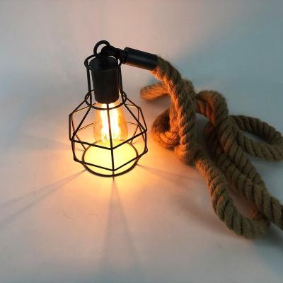 China Home Industrial Hemp Rope Lamp Vintage Hemp Rope Lamp Restaurant Bar Shop Bar Deco Wall Light AC90V-260V E27 Fixtures for sale