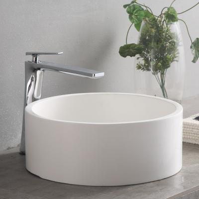 China Modern White Luxury Modern Lavabo Washbasin Countertop Sinks matte artificial stone bathroom face wash basin for sale