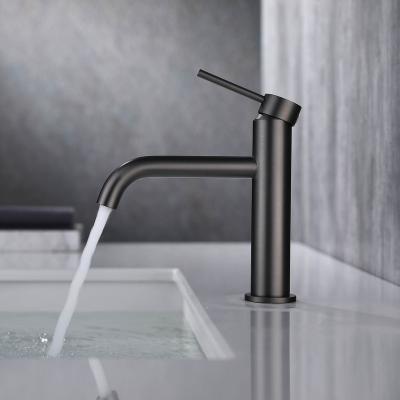 China Metered Faucets Modern GUN GREY  bathroom tap faucet stainless steel Basin faucet for sale