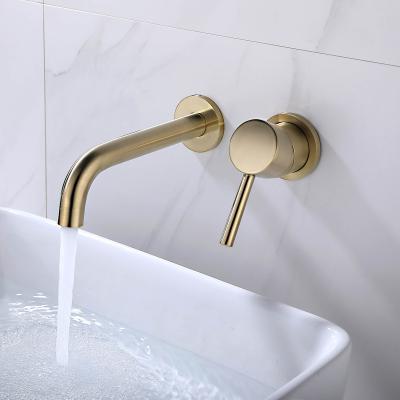 China Metered Faucets Single Hole Antique Brass Wall Mounted Bathroom Basin Mixer Concealed Faucet for basin tap for sale