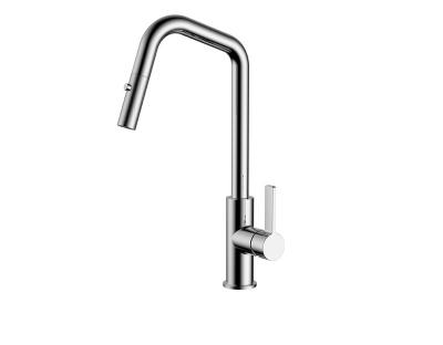 China Metered Faucets Modern design Luxury Black Chrome kitchen sink faucet pull out for sale