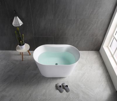 China Freestanding Deep Freestanding Resin Stone mini bathtub solid surface Japanese Soaking bathtub bathroom polystone spa bath tub for sale