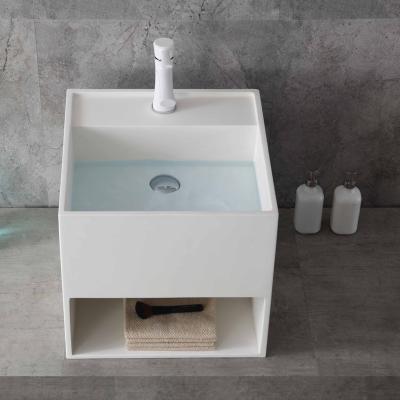 China Modern LUXSPA Sintered Stone Wall Mounted Lavabo Mural Marble Vanity Top Basin Artificial Wash Basin Cabinet Ceramic Bathroom Sink for sale