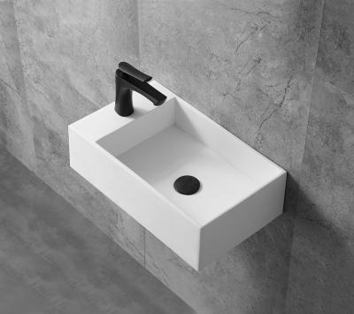 China Modern LUXSPA Small Size Rectangular Wall Hung Corner Wash Basin Price/ Reliable Basin Sink for sale