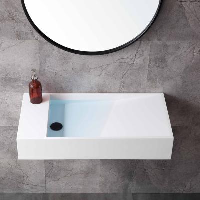 China Modern Anti-yellowing wall hung trough vessel basin luxe wastafel in de badkamer lavabo sospeso for sale