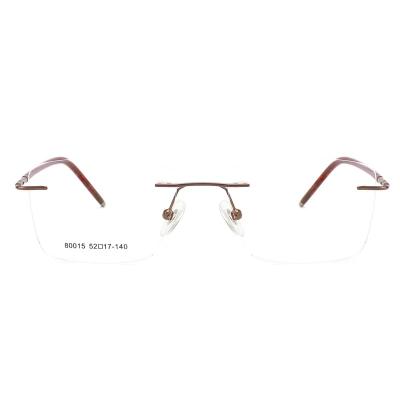 China Hot Fashionable Metal Eyeglass Frame Vintage Metal Optical Frames Box Frameless Eyeglass Frame For Men for sale