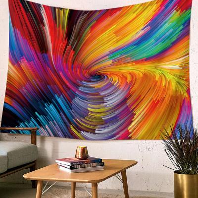 China Simple Psychedelic Trippy Colorful Hippy Colorful Tapestry for sale