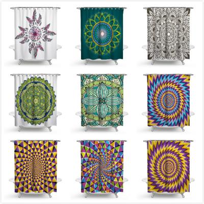 China Viable Colorful Bohemian Mandala Ombre Shower Curtain Amazon for sale