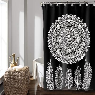 China Viable Indian Hippy Bohemian Mandala Waterproof Shower Curtain for sale