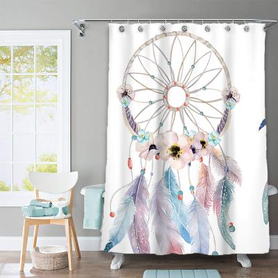 China Durable Polyester Fabric Waterproof Shower Curtain For Bathroom for sale