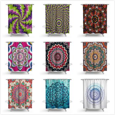 China Custom Print Mandala Ombre Shower Curtain Shopify Viable for sale