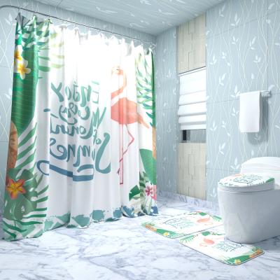 China Viable Custom Design Bath Cover Shower Curtain Set, Wholesale Printed High Quality Waterproof Shower Curtain for sale