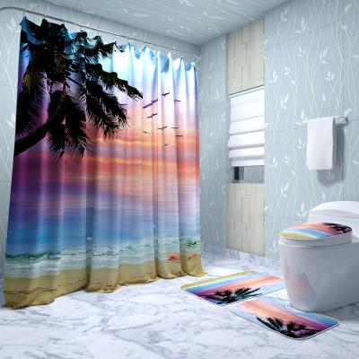 China Viable Custom Design Bath Cover Shower Curtain Set, Wholesale Printed High Quality Waterproof Shower Curtain for sale