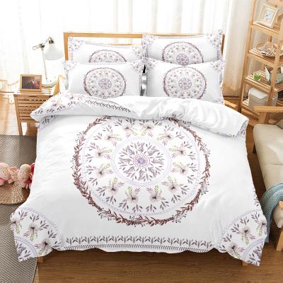 China 3D Mandala Printing Customize Santa Bed Memory Blanket Set Polyester 3PC Bedding Set (1 Blanket and 2 Pillowcases) for sale