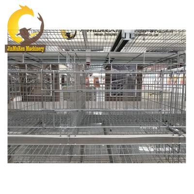 China Durable Jinmuren 4 Tier Galvanized Aluminum Chicken Animal Poultry Farm Manual Egg Broiler Battery Cage for sale