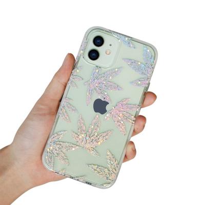 China Shiny High Quality Transparent Thin Ultra Thin Fashion Full Protection Case Printed Cover Shine Resistant Mobile Phone Accessory Case For iphone 12 pro max for sale