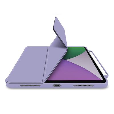 China Magnetic Stand Auto-sleep Full Protect Slim Clear Transparent PU Leather Shockproof Tablet Cover Hard TPU Back Case With Stand For 2020 2021 iPad Pro 12.9 for sale