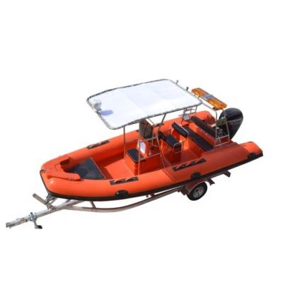 China Fiberglass Used Fishing Boats For Sale OEM Wholesale 5.8m Rigid Luxury Rib Boat Foldable PVC Rib Boat for sale