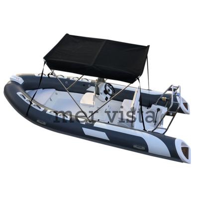 China Gear Racing CE Certificate Rigid Hull Fiberglass Inflatable Boats Rib 470 For Sale for sale