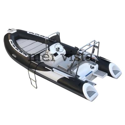 China Speed ​​Racing Low Price 8 Passengers Teak Floor Rigid Fiberglass Hull Rib 480 Inflatable Boat for sale