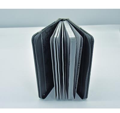 China High Quality PU Cover Notepad Business Meeting Booklet Marker Black Stitching One-piece Silk Shorthand for sale