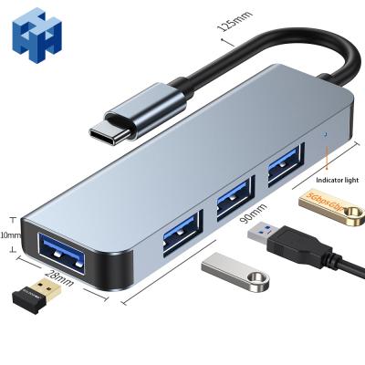 China USB C Hub Laptop Type-C to USB 3.0 Multi Adapter 4 in 1 Adapter Cable Docking Station for Macbook 130*600*11MM for sale