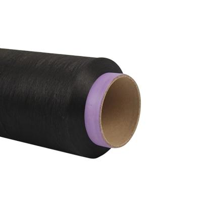 China Costom Yarn Viable Color Dye Filament Yarn Black Recycled Polyester 75d dty 36f for sale