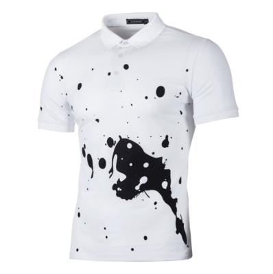 China Compressed Clothing Men's Lastest Paint Printed Casual POLO Shirt High Quality Workout Compression for sale