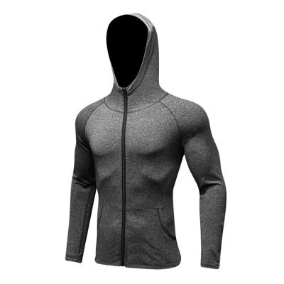 China QUICK DRY men's sports jacket fitness training zipper hoodie quick-drying long sleeve casual jacket for sale