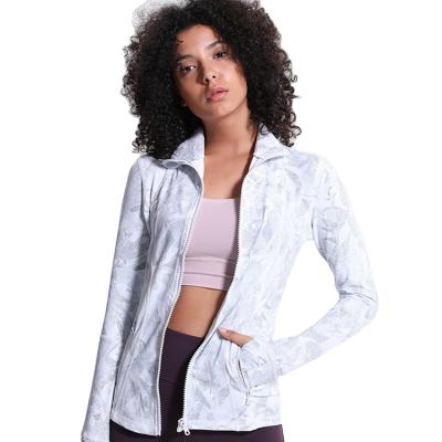 China Wholesale Custom Breathable Print Top Women Girls Ladies Zipper Gym Fitness Sportswear Long Sleeve Workout Jacket for sale