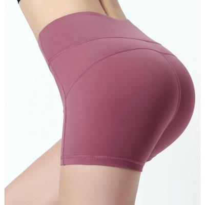 China Active Anti-Wrinkle Shorts Pants Shaping Running Women Shorts Solid Custom Fitness Sports Sports High Mid Waist Elastic Negotiable 1pc/polybag for sale