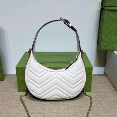 China Full Material 1:1GG5A Marmont Half Moon Armpit Bag Waterproof Pea Leather Copper Bag for sale