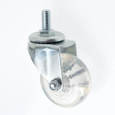 China Modern 2 Inch PU Swivel Threaded Stem Transparent Caster for sale