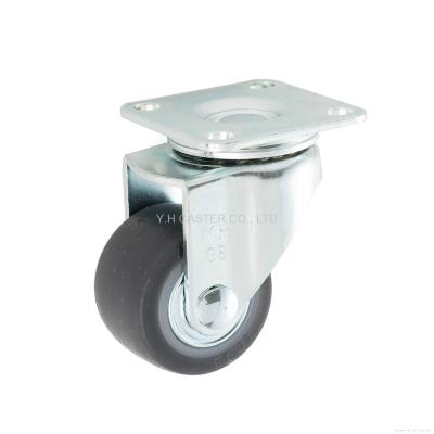 China Modern TPR 1.5 Inch Swivel Flat Height Elastic Caster for sale